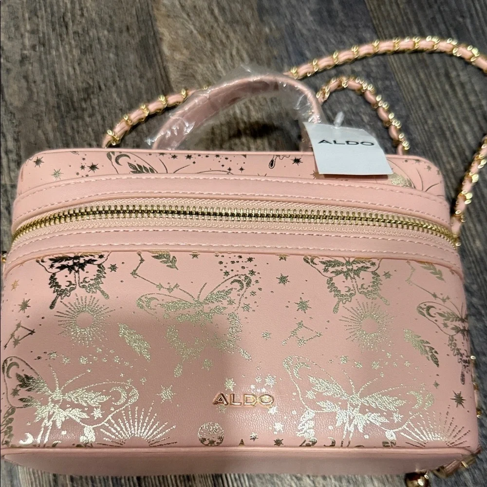 ALDO Pink and Gold Butterfly Crossbody Bag